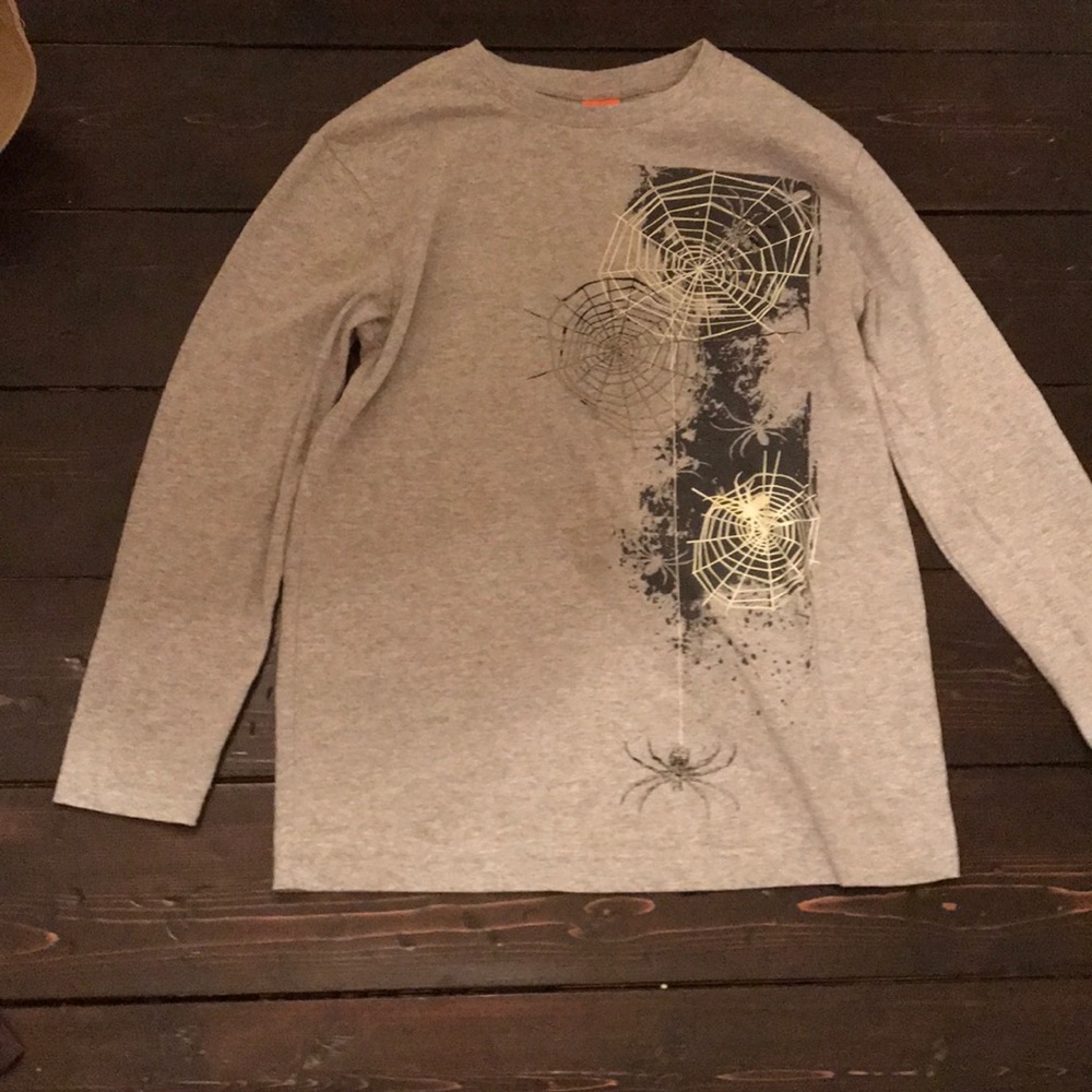 Kids Large Spider Web Long Sleeve T-Shirt